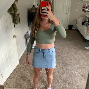 Pacsun light wash mini denim skirt